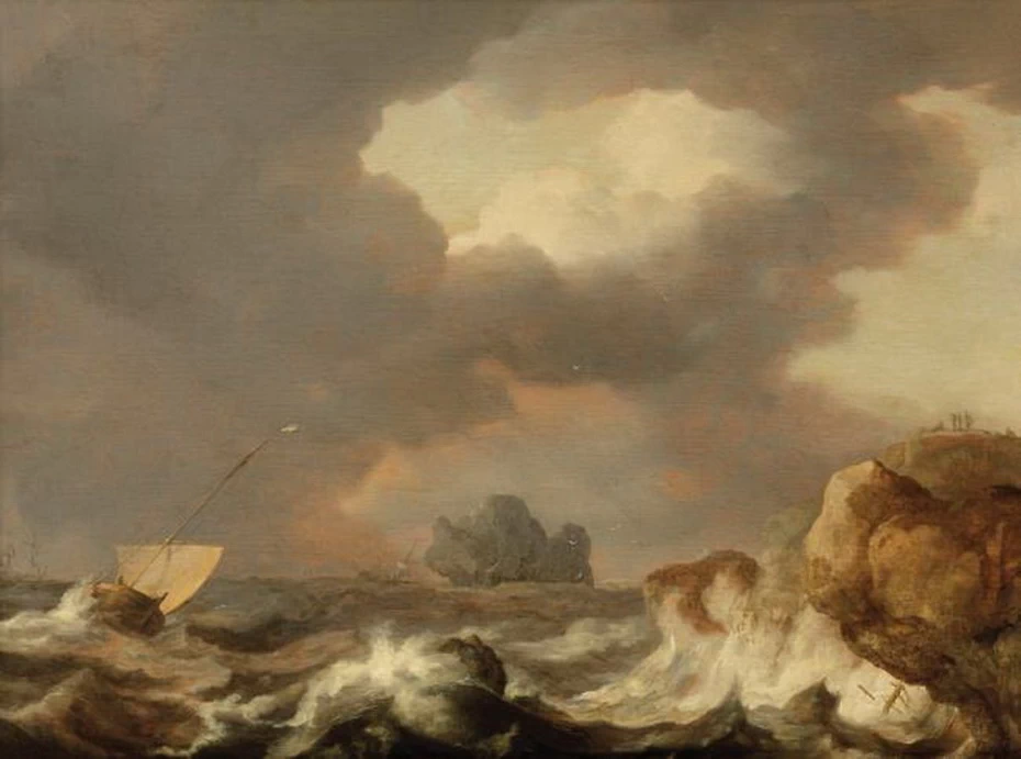Barca a vela su un mare mosso